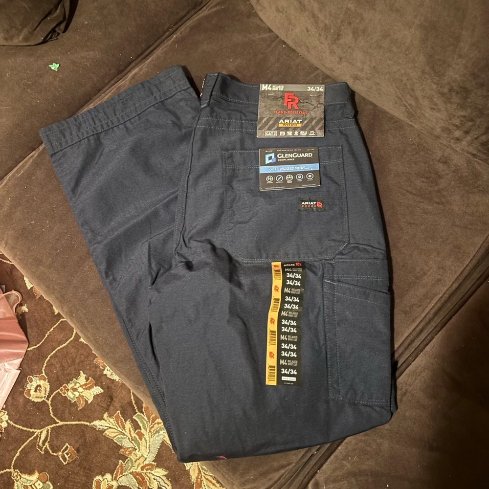 Men’s Ariat blue pants flame resistant 34 by 34